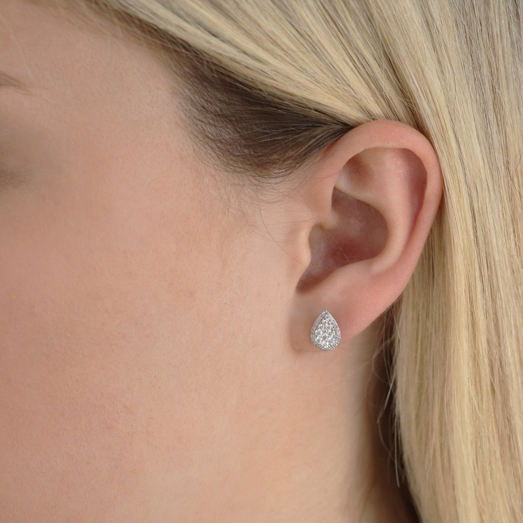 Diamond Pear Stud Earrings with 0.50ct Diamonds in 18K White Gold - IGE-14494-050-18W Earrings Boutique Diamond Jewellery   