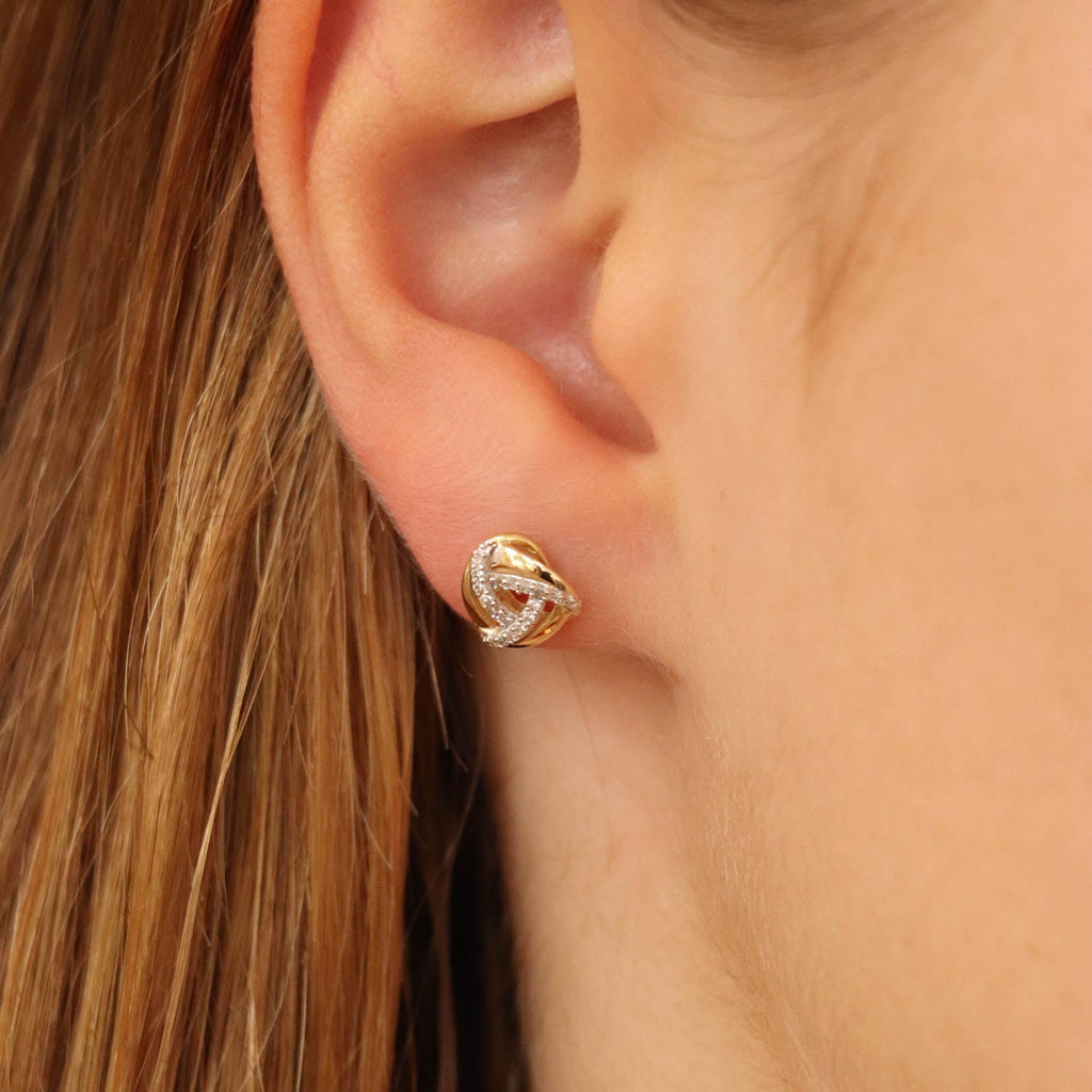 Earrings with 0.10ct Diamond in 9K Yellow Gold Earrings Boutique Diamond Jewellery   