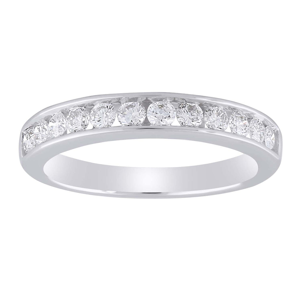 Band Ring with 0.50ct Diamond in 9K White Gold Ring Boutique Diamond Jewellery   