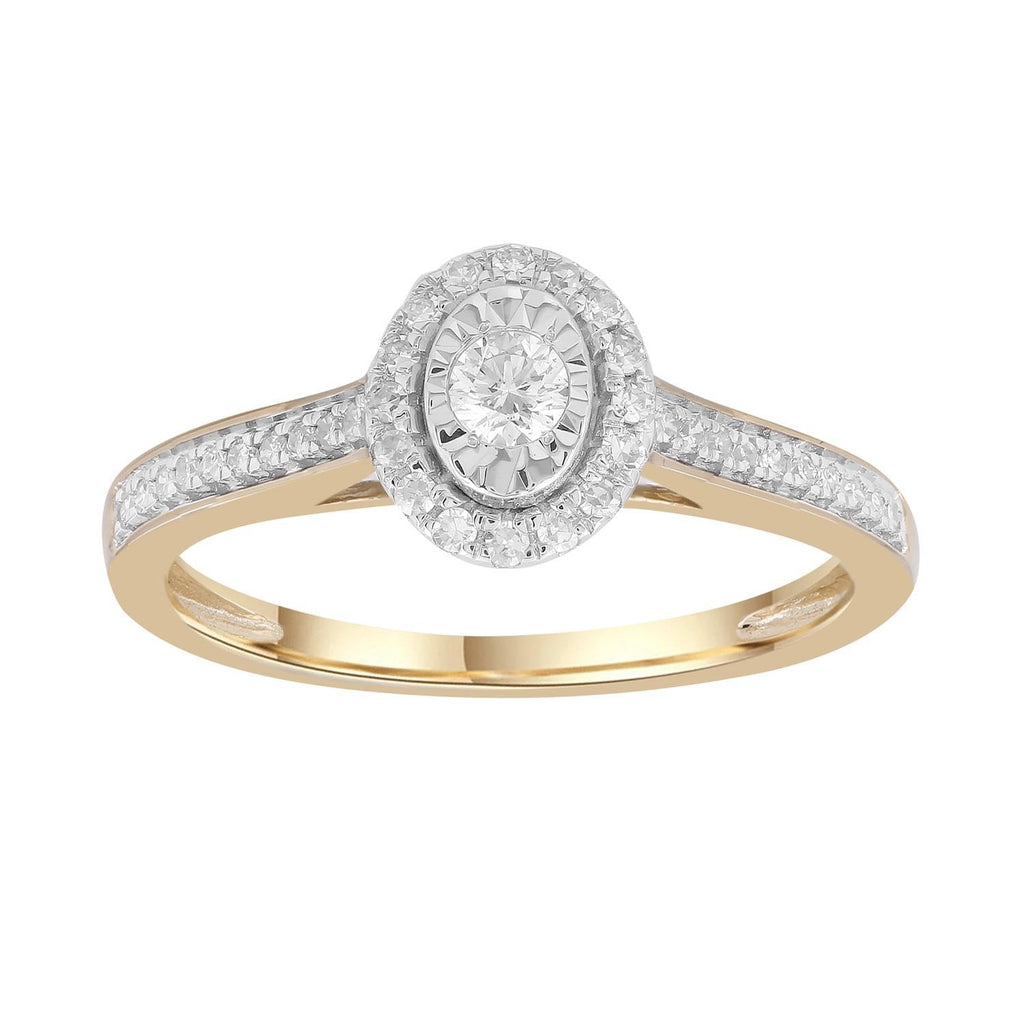 Cluster Ring with 0.25ct Diamonds in 9K Yellow Gold Ring Boutique Diamond Jewellery   