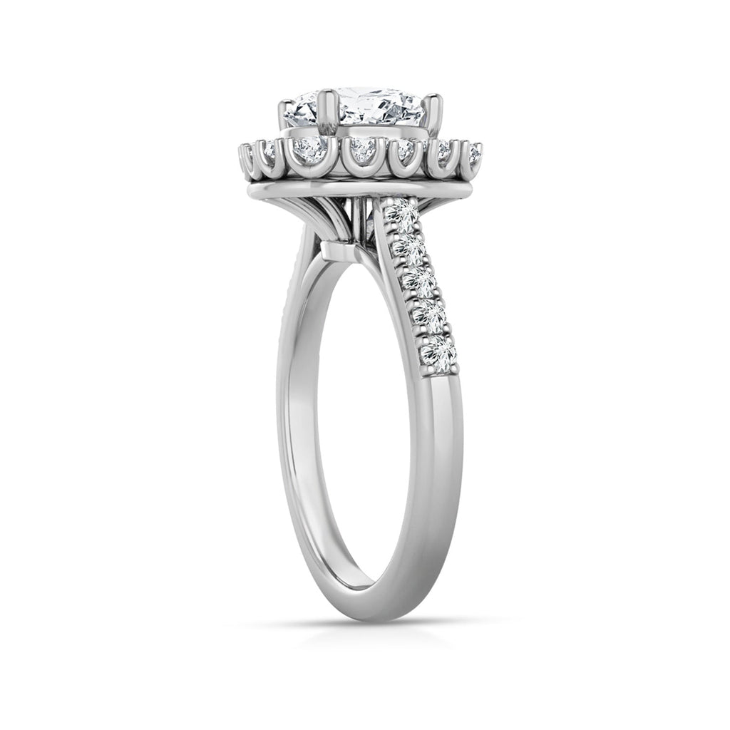 2.75ct Lab Grown Halo Diamond Ring in 18K White Gold Rings Boutique Diamond Jewellery   