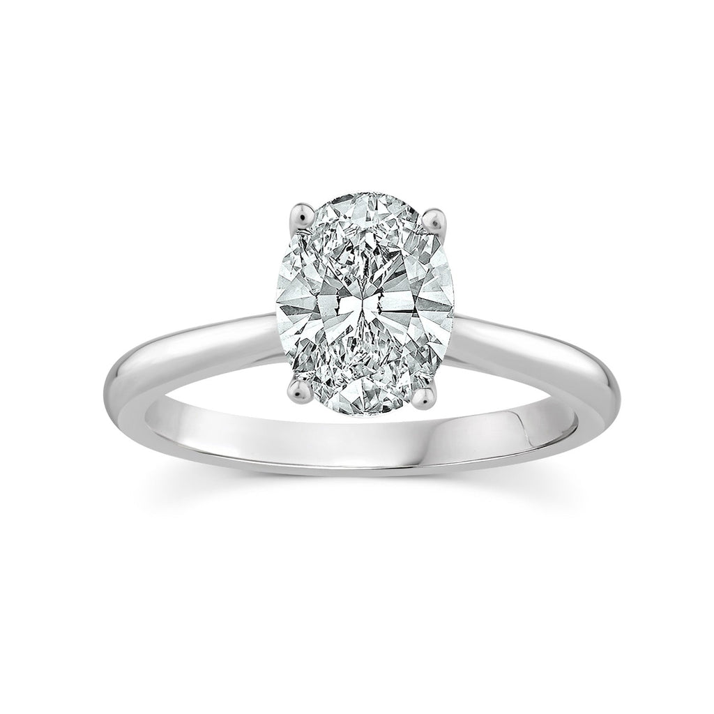 1.50ct Lab Grown Oval Diamond Ring in 18K White Gold Rings Boutique Diamond Jewellery L  