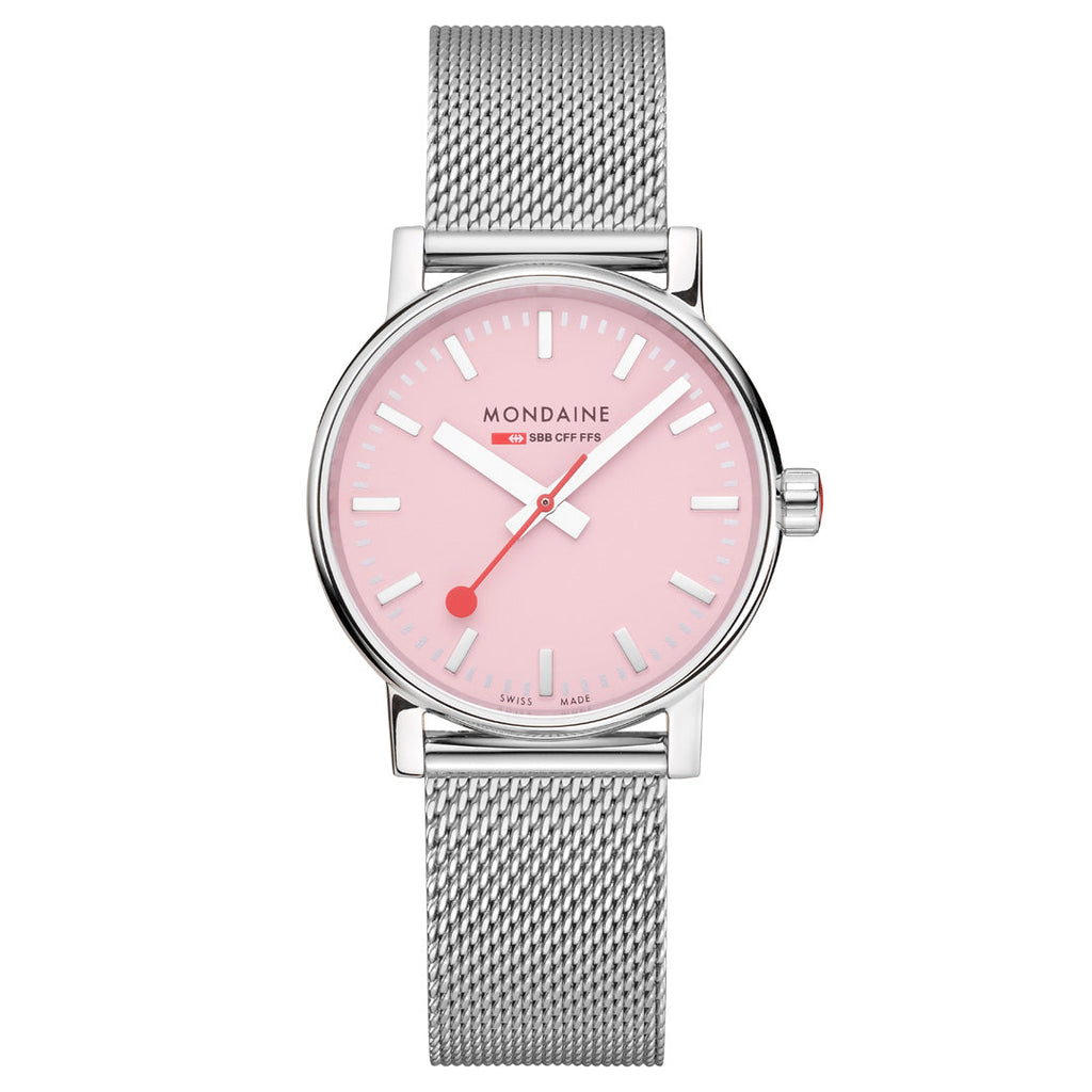 Mondaine Official Swiss Railways Evo2 35mm Sunrise Pink Watch Watches Mondaine   