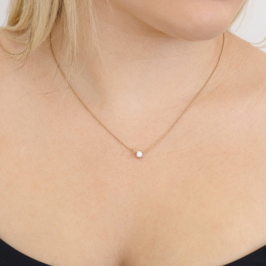 Diamond Round Necklace with 0.25ct Diamonds in 9K Yellow Gold Necklace Boutique Diamond Jewellery   