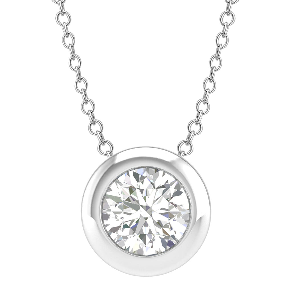 Diamond Round Necklace with 0.20ct Diamonds in 9K White Gold Necklace Boutique Diamond Jewellery   
