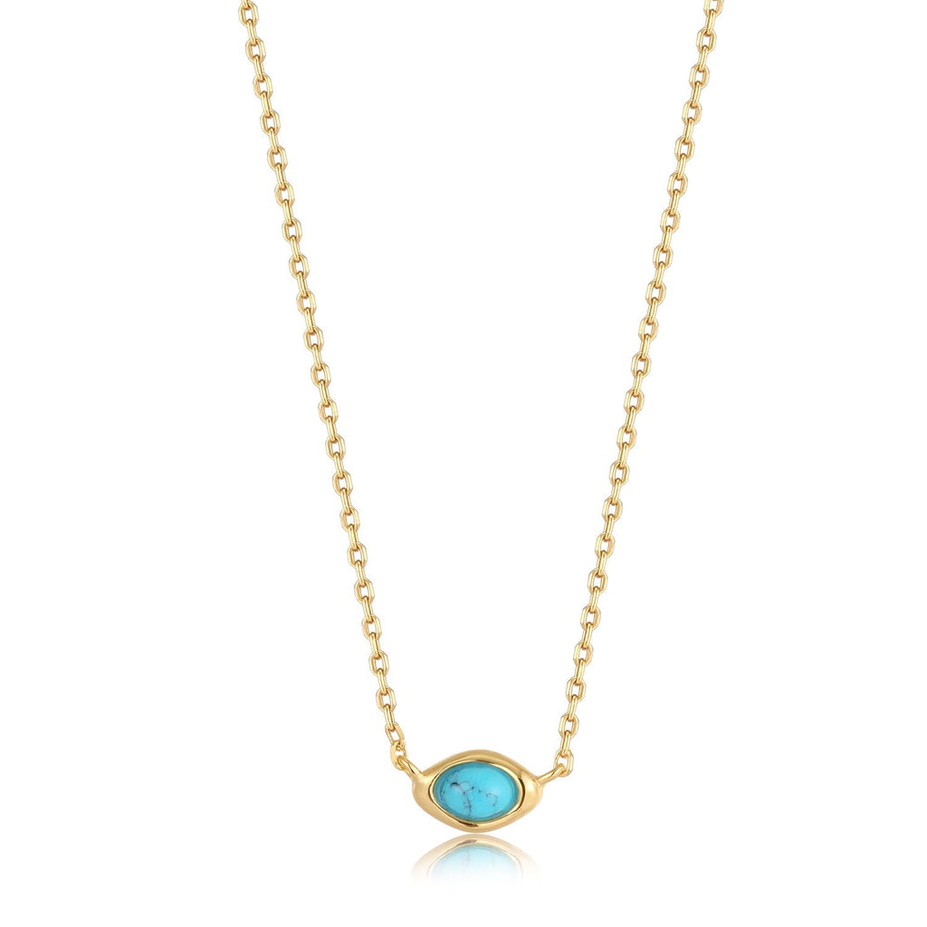 Ania Haie Gold Turquoise Wave Necklace Necklaces Ania Haie   