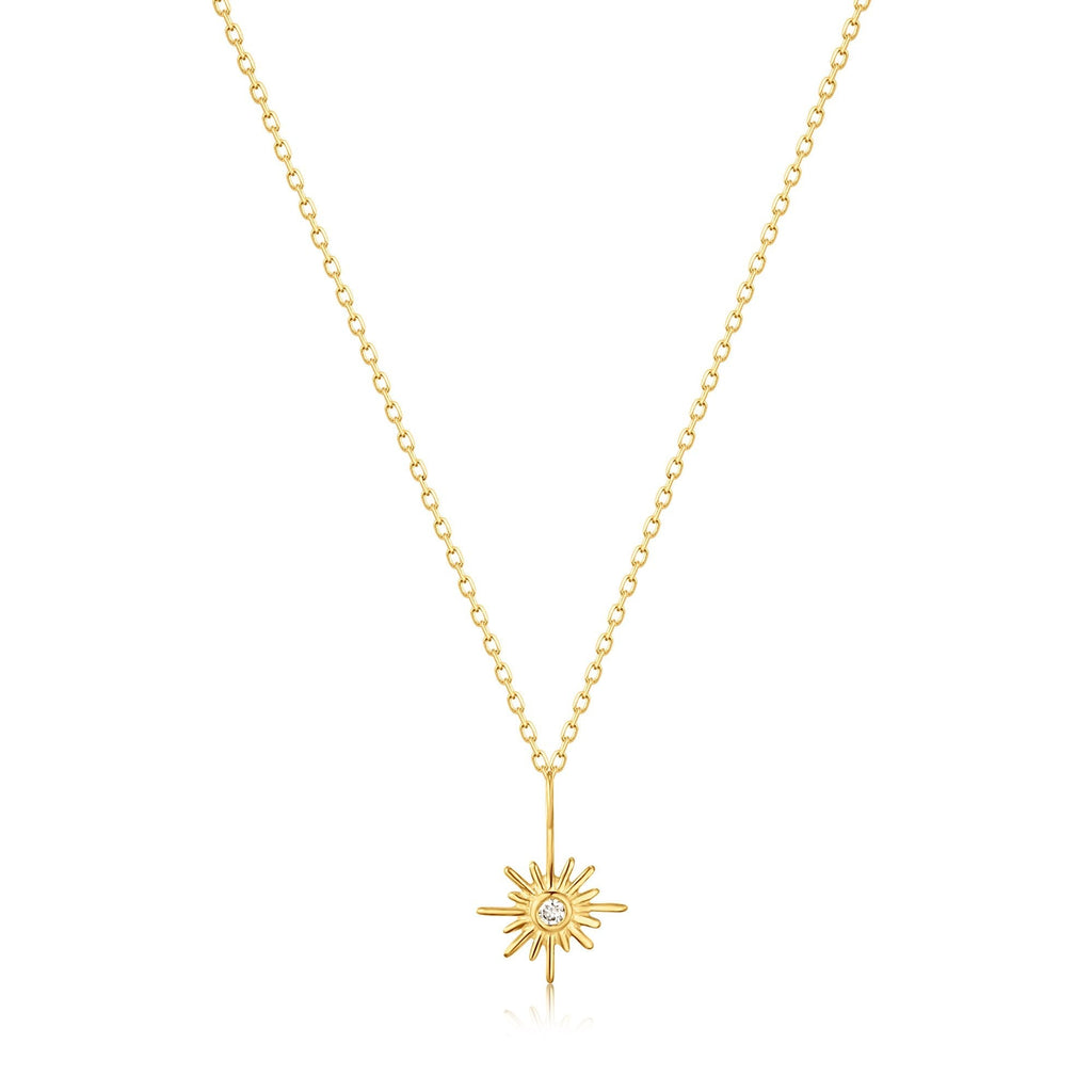 Ania Haie 14kt Gold Sunburst Natural Diamond Necklace Necklace Ania Haie   
