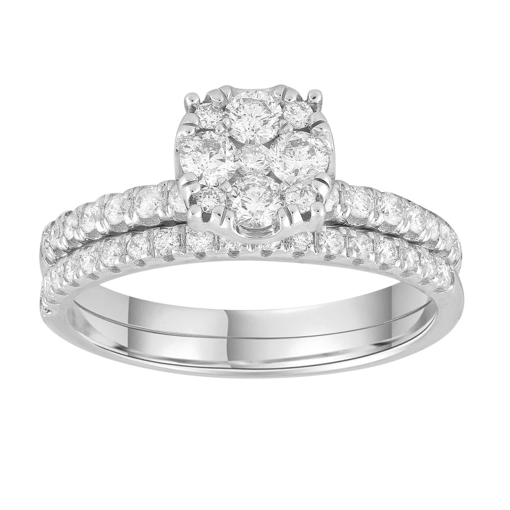 Engagement & Wedding Ring Set with 0.73ct Diamonds in 9K White Gold Ring Boutique Diamond Jewellery   