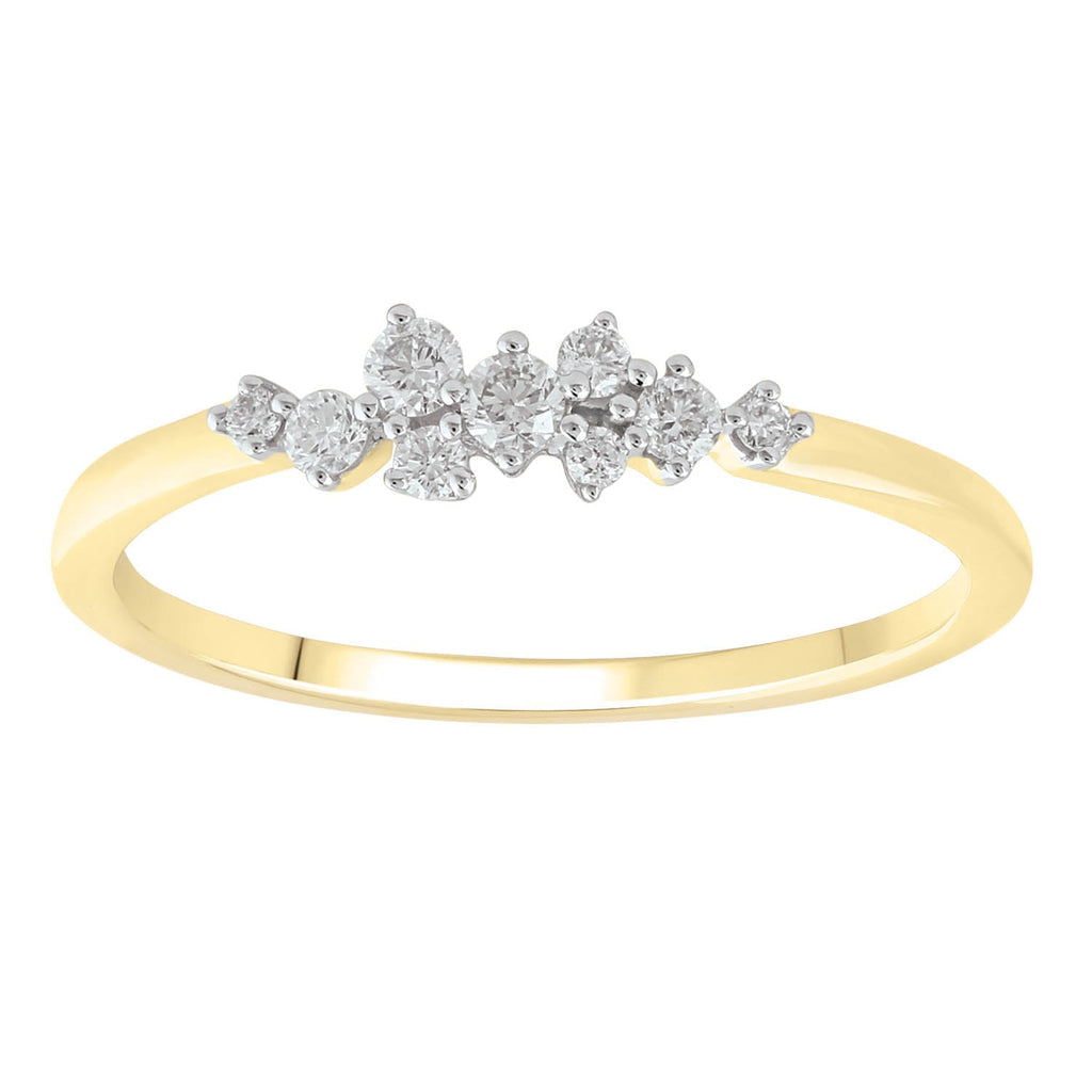 Ring with 0.15ct Diamonds in 9K Yellow Gold Ring Boutique Diamond Jewellery   