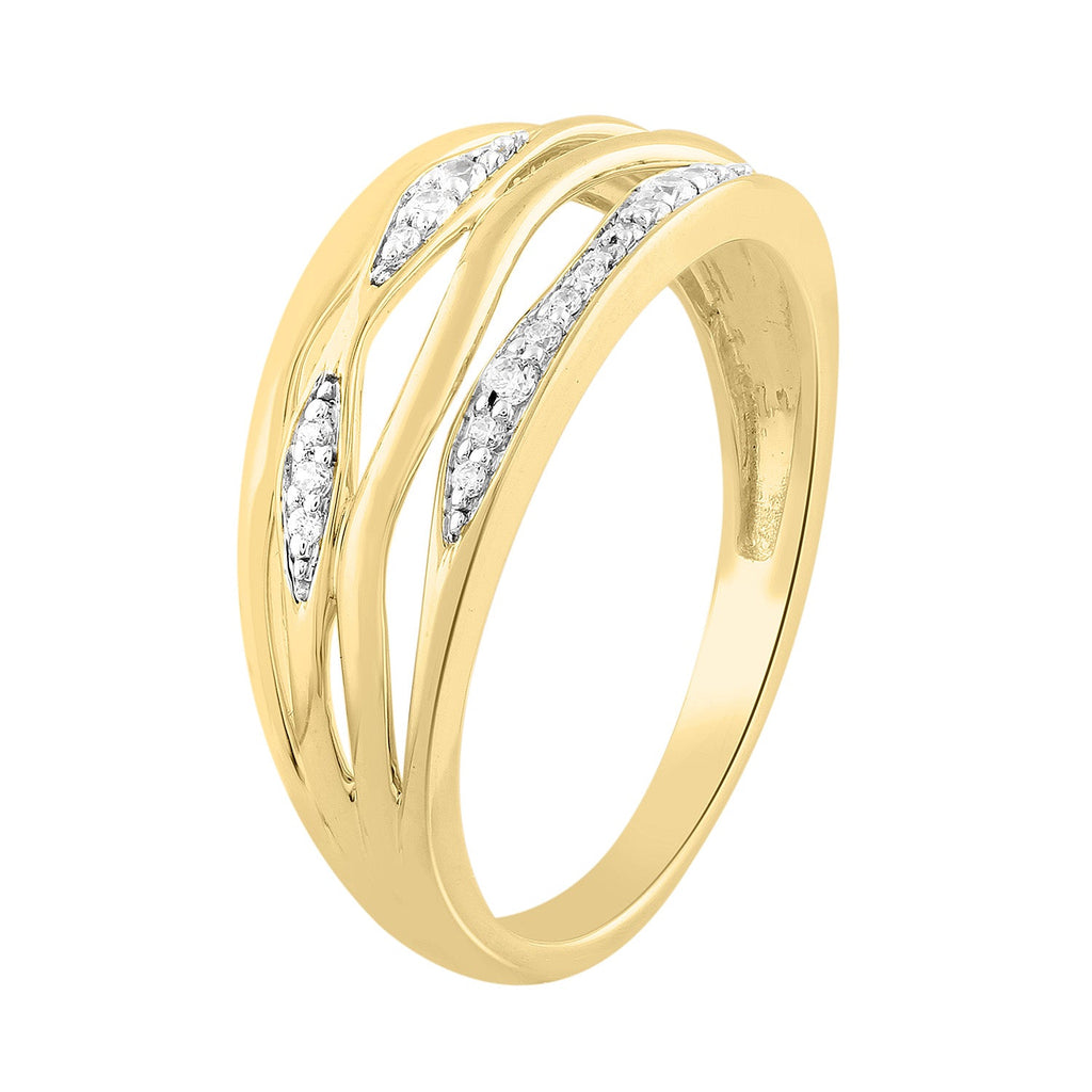 Diamond Ring with 0.12ct Diamonds in 9K Yellow Gold Rings Boutique Diamond Jewellery   