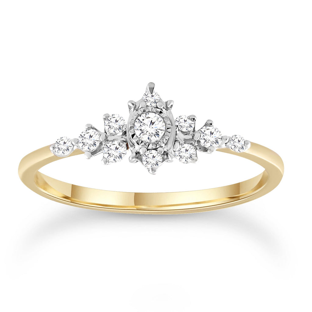 Diamond Ring with 0.20ct Diamonds in 9K Yellow Gold Rings Boutique Diamond Jewellery   