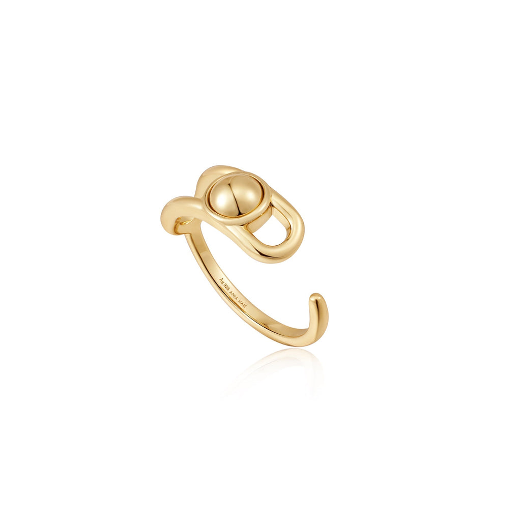 Ania Haie Gold Orb Claw Adjustable Ring Rings Ania Haie   