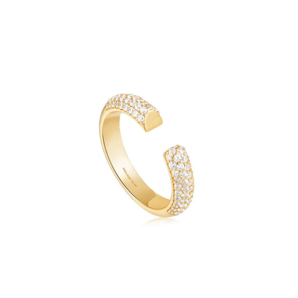 Ania Haie Gold Pave Adjustable Ring Ring Ania Haie   