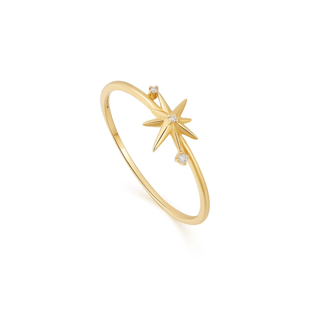 Ania Haie 14kt Gold Star Diamond Ring Ring AH 14kt Gold   