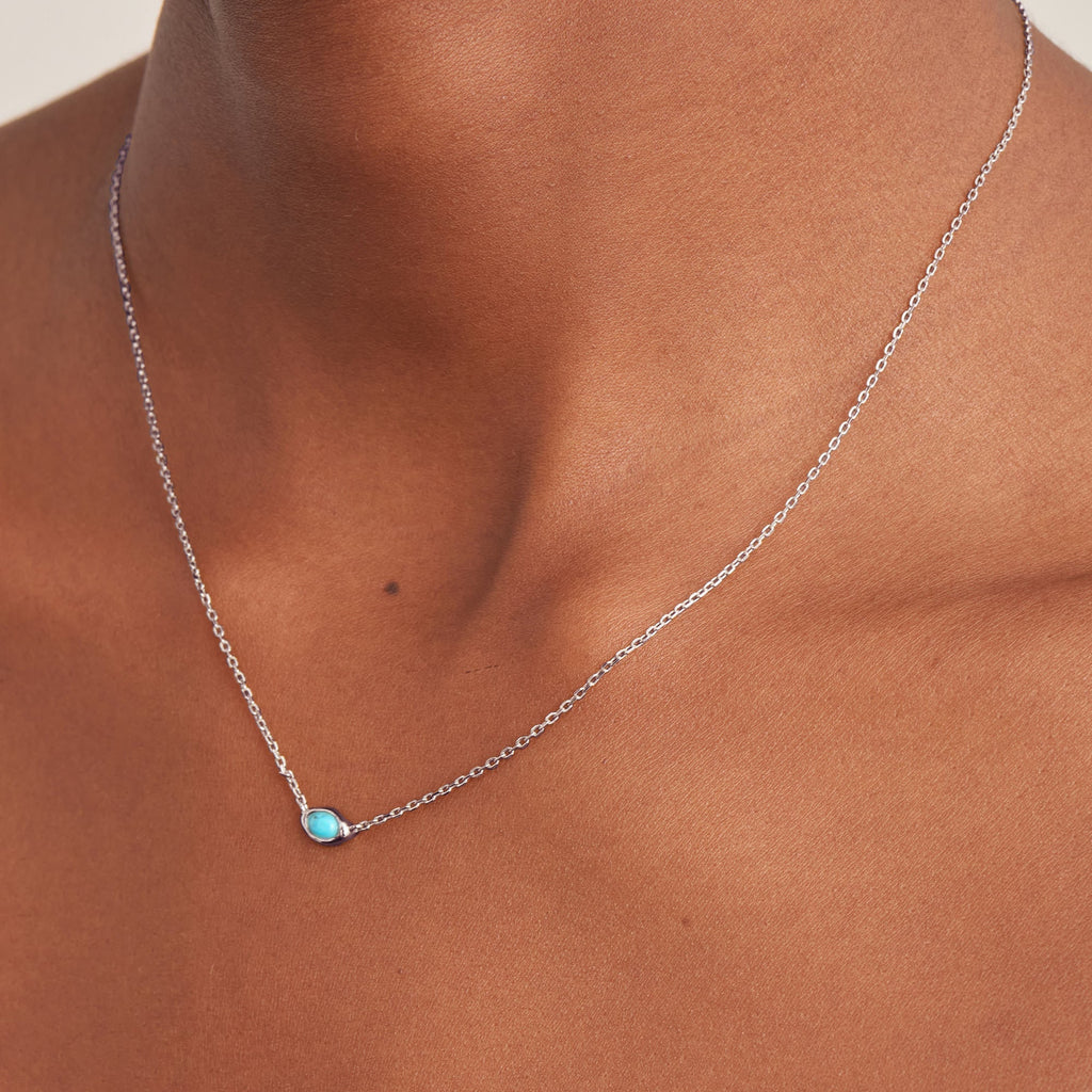 Ania Haie Silver Turquoise Wave Necklace Necklaces Ania Haie   