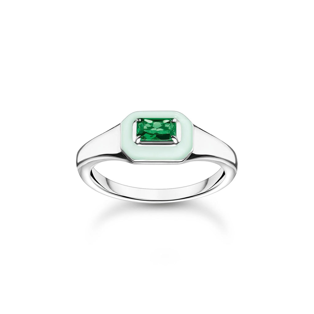 THOMAS SABO Octagon Green Stone Ring Ring Thomas Sabo 50  