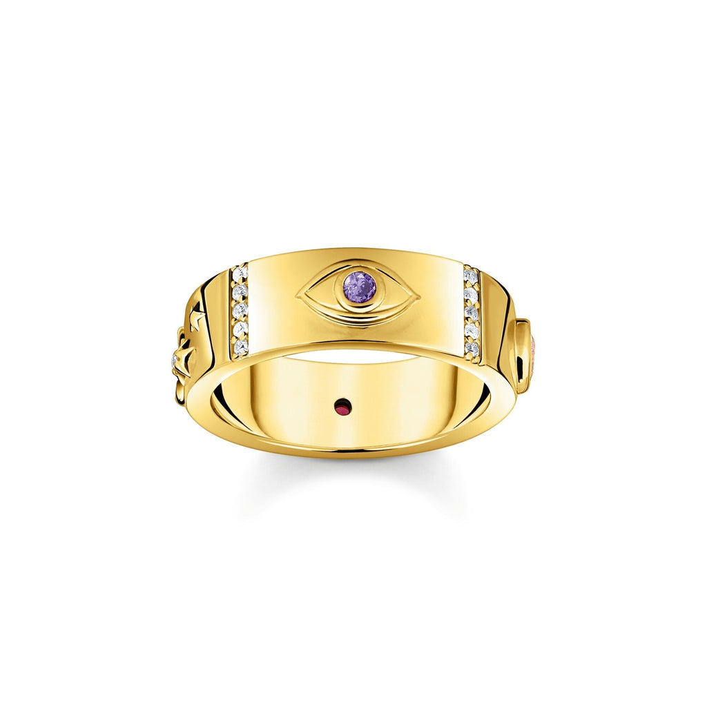 THOMAS SABO Gold Cosmic Talisman Ring with Colourful Stones Ring Thomas Sabo   