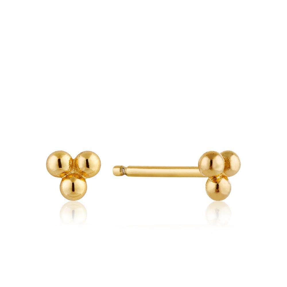 Ania Haie Modern Triple Ball Stud Earrings - Gold Earrings Ania Haie Default Title  