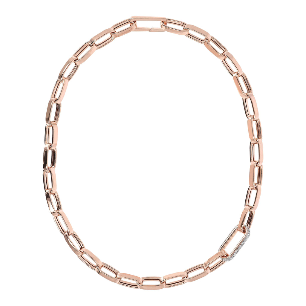 Bronzallure Bold Forzatina Chain Necklace with Pavé Detail Necklace Bronzallure   