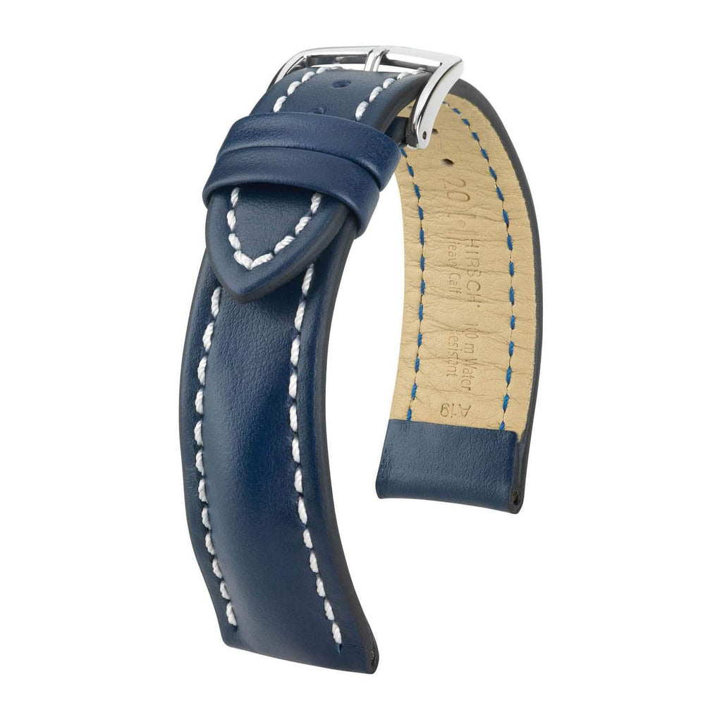 Hirsch Heavy Calf Blue Water-Resistant Calf Leather Watch Band Watch Band Hirsch   