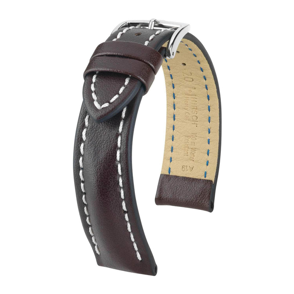 Hirsch Heavy Calf Brown Water-Resistant Calf Leather Watch Band Watch Band Hirsch   