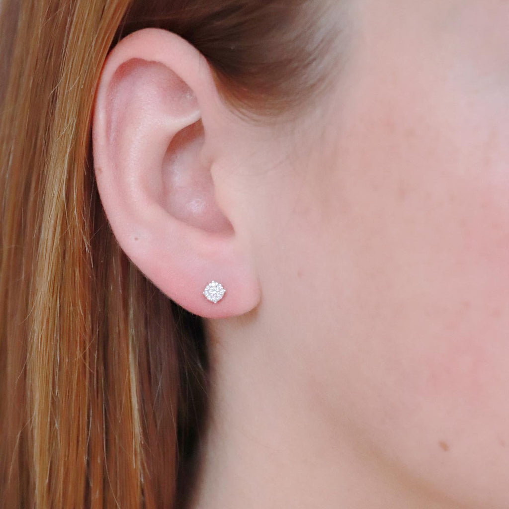 Stud Earrings with 0.15ct Diamonds in 9K White Gold Earrings Boutique Diamond Jewellery   