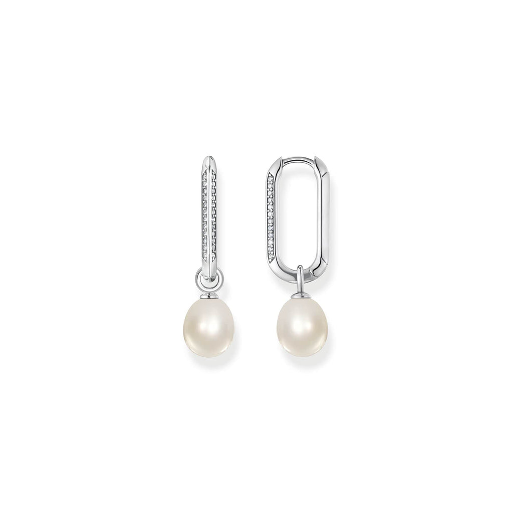 Thomas Sabo Hoop earrings links and pearls silver Hoop Earrings Thomas Sabo   