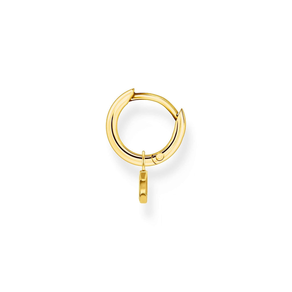 Thomas Sabo Single hoop earring with moon pendant gold Hoop Earrings Thomas Sabo   