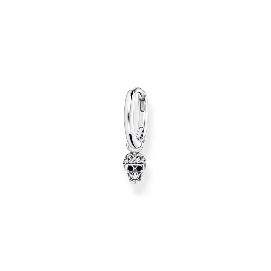 Thomas Sabo Single hoop earring with skull pendant silver Hoop Earrings Thomas Sabo   