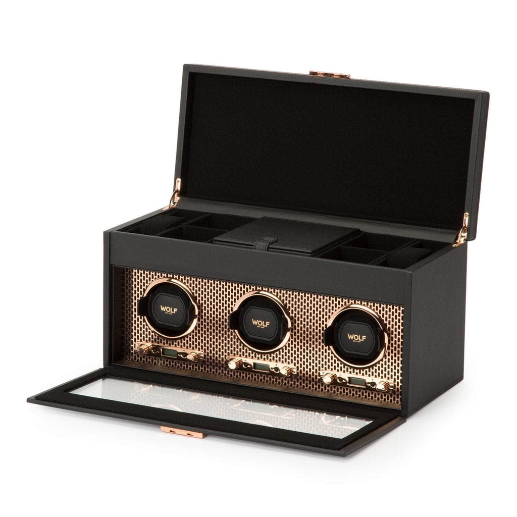Wolf Axis Triple Winder with Storage Copper Plated Watch Winder Wolf   