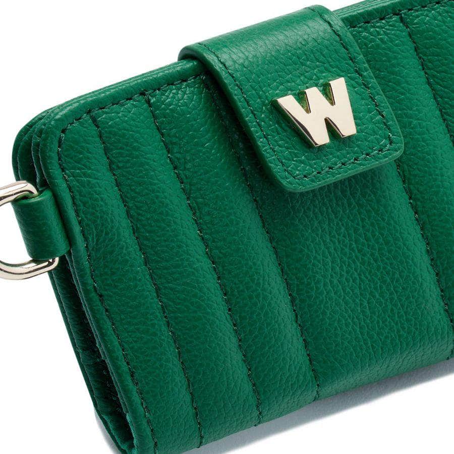 Wolf Mimi Credit Card Holder with Wristlet Green Handbags Wolf   