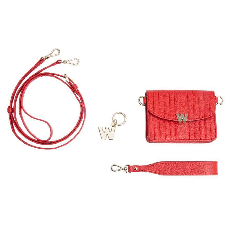 Wolf Mimi Mini Bag with Wristlet & Lanyard Red Handbags Wolf   