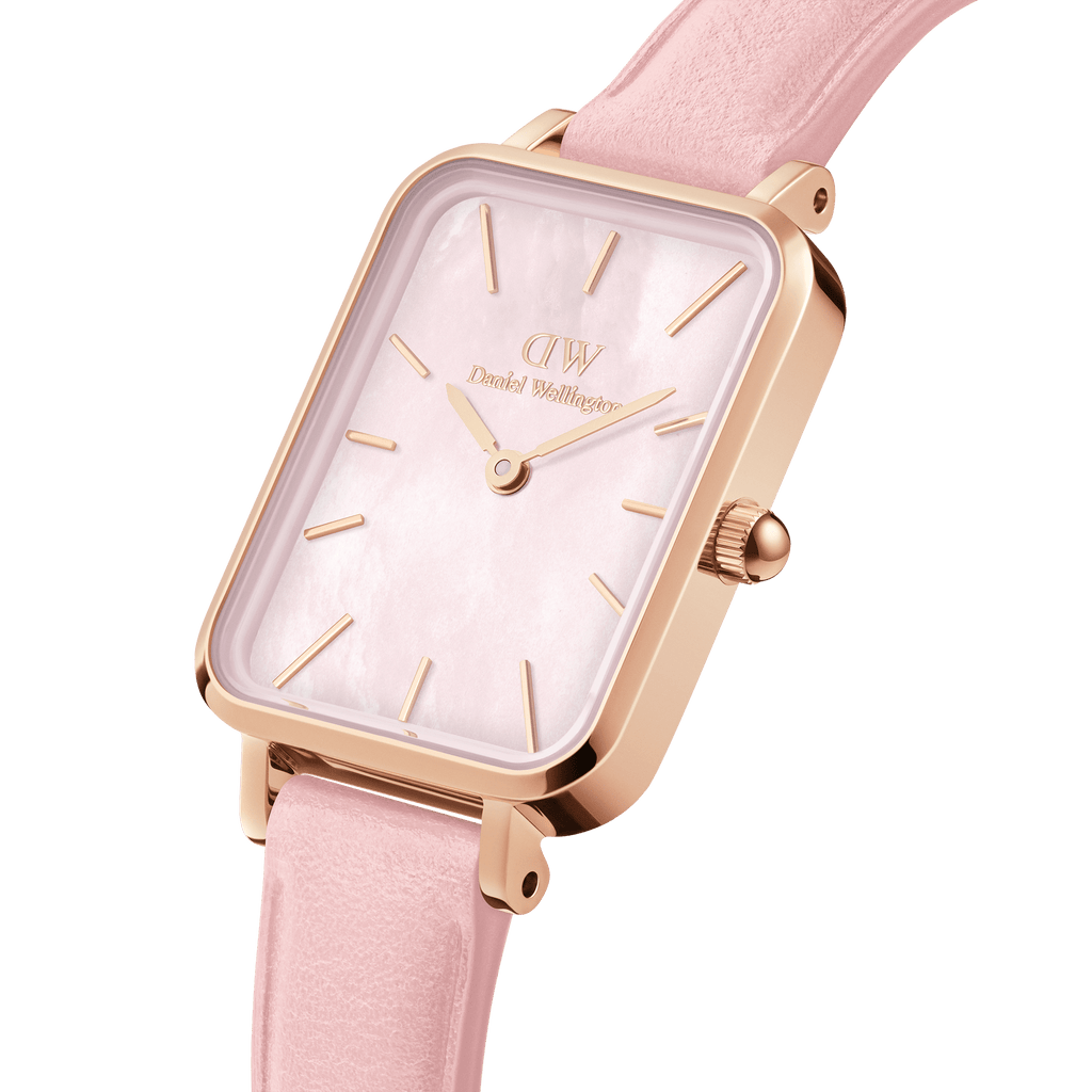Daniel Wellington Quadro Pink Leather & Rose Gold Mother of Pearl Watch Watch Daniel Wellington   