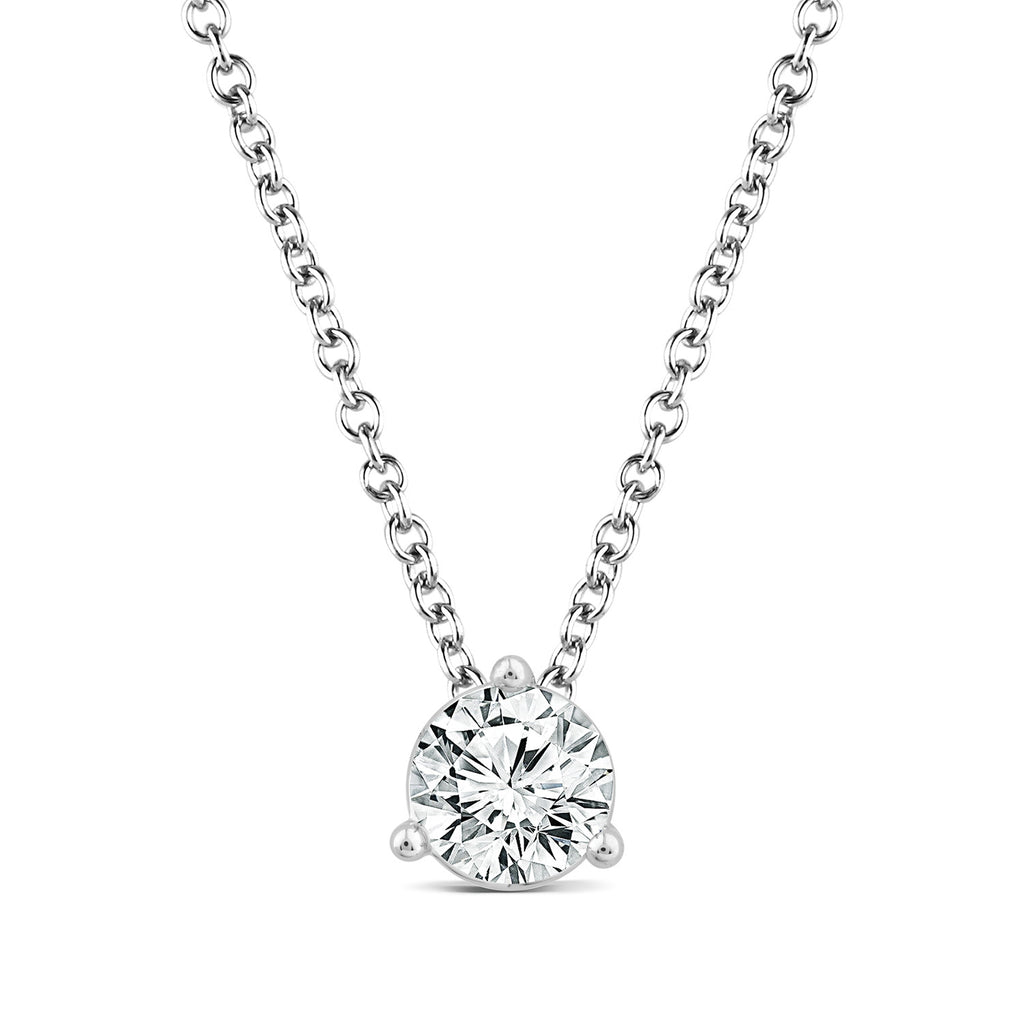 18ct white gold claw set lab grown diamond necklace