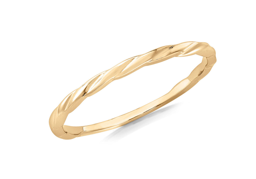 9K Yellow Gold Twist Slim Stacker Ring Ring 9K Gold Jewellery   