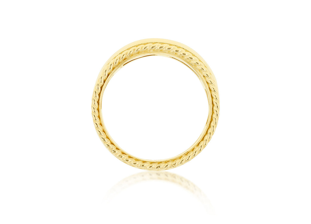 9K Yellow Gold Wide Rope Edge Ring Ring 9K Gold Jewellery   