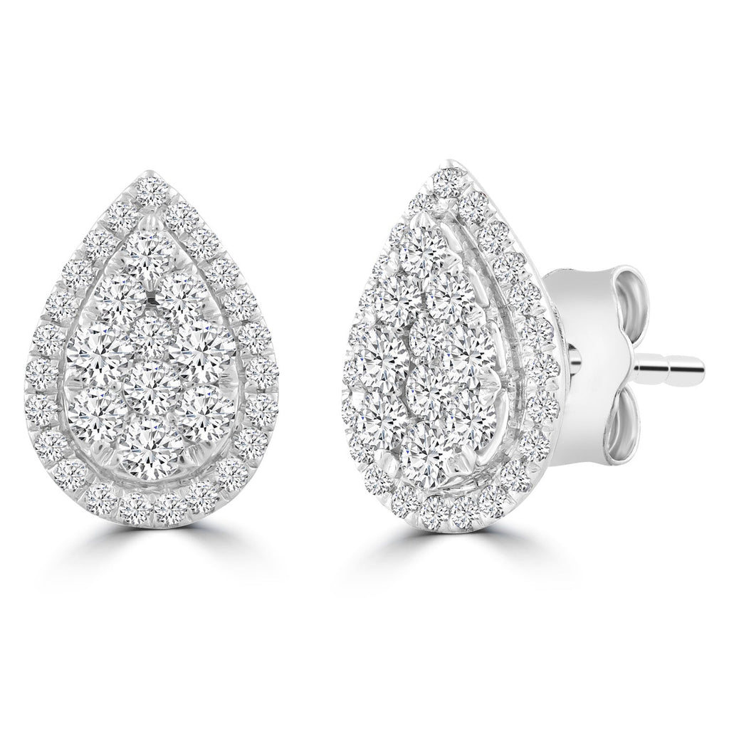 Diamond Pear Stud Earrings with 0.50ct Diamonds in 18K White Gold - IGE-14494-050-18W Earrings Boutique Diamond Jewellery   