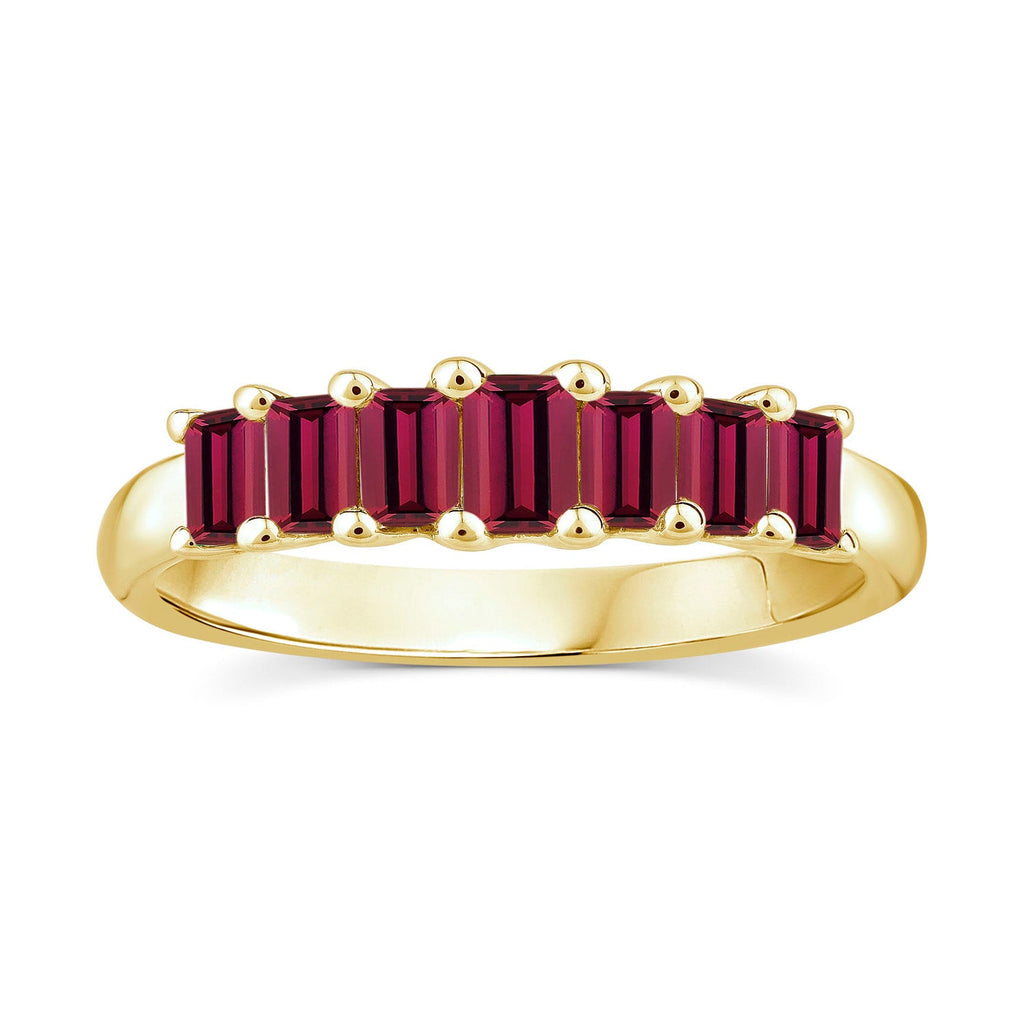 Emerald Cut Rhodolite Garnet Ring in 9K Yellow Gold Ring Boutique Diamond Jewellery   