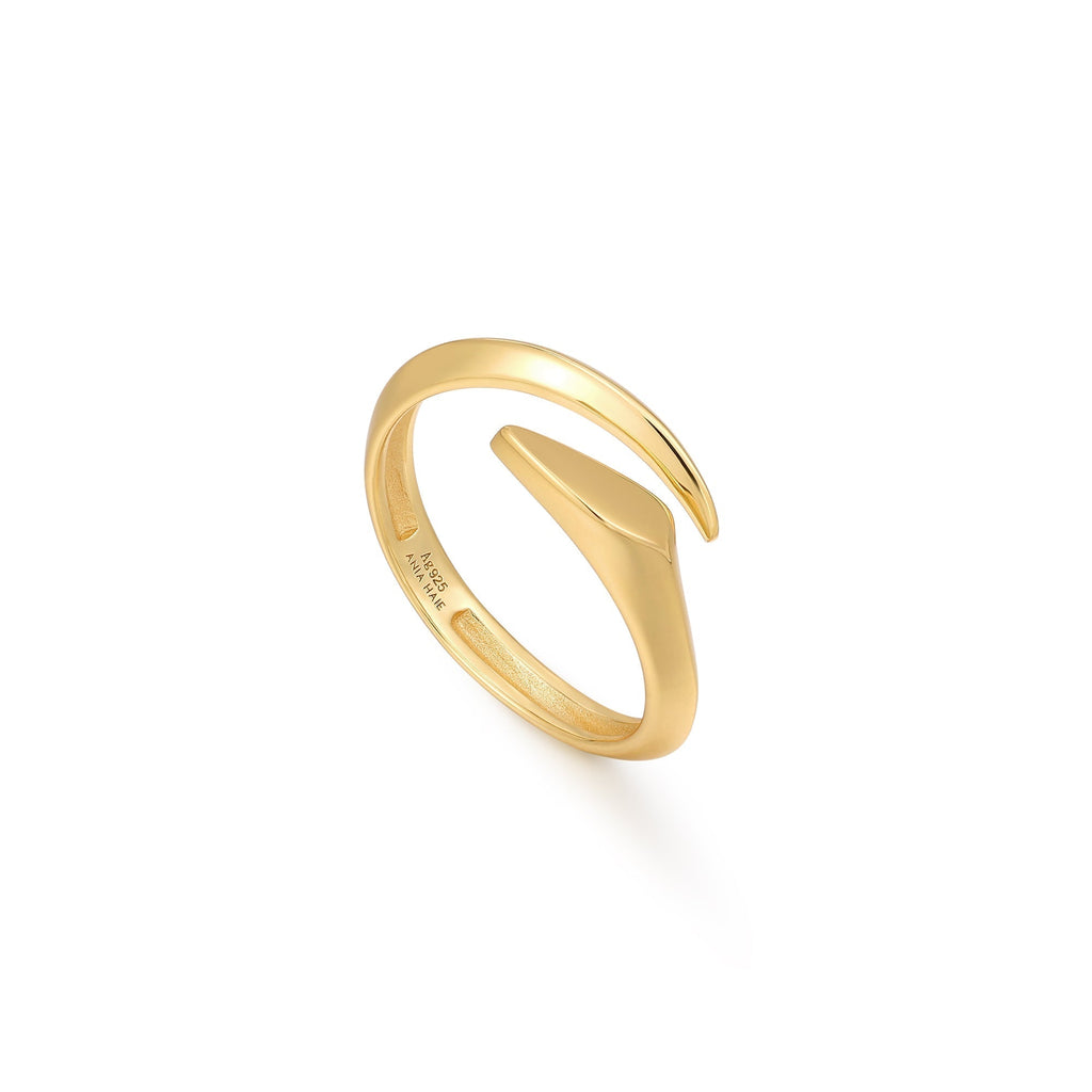 Ania Haie Gold Arrow Twist Adjustable Ring Ring Ania Haie   