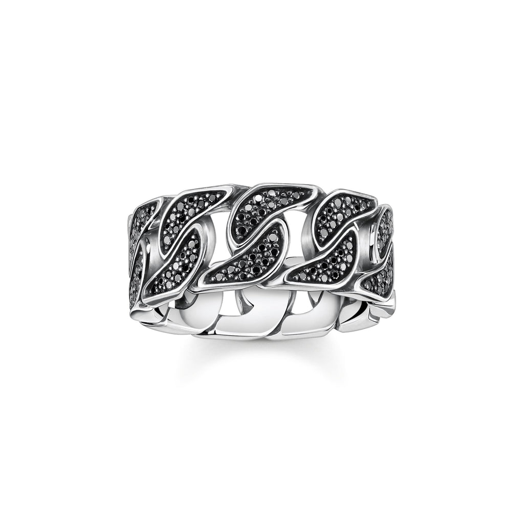 THOMAS SABO Ring blackened links with black stones Ring Thomas Sabo   