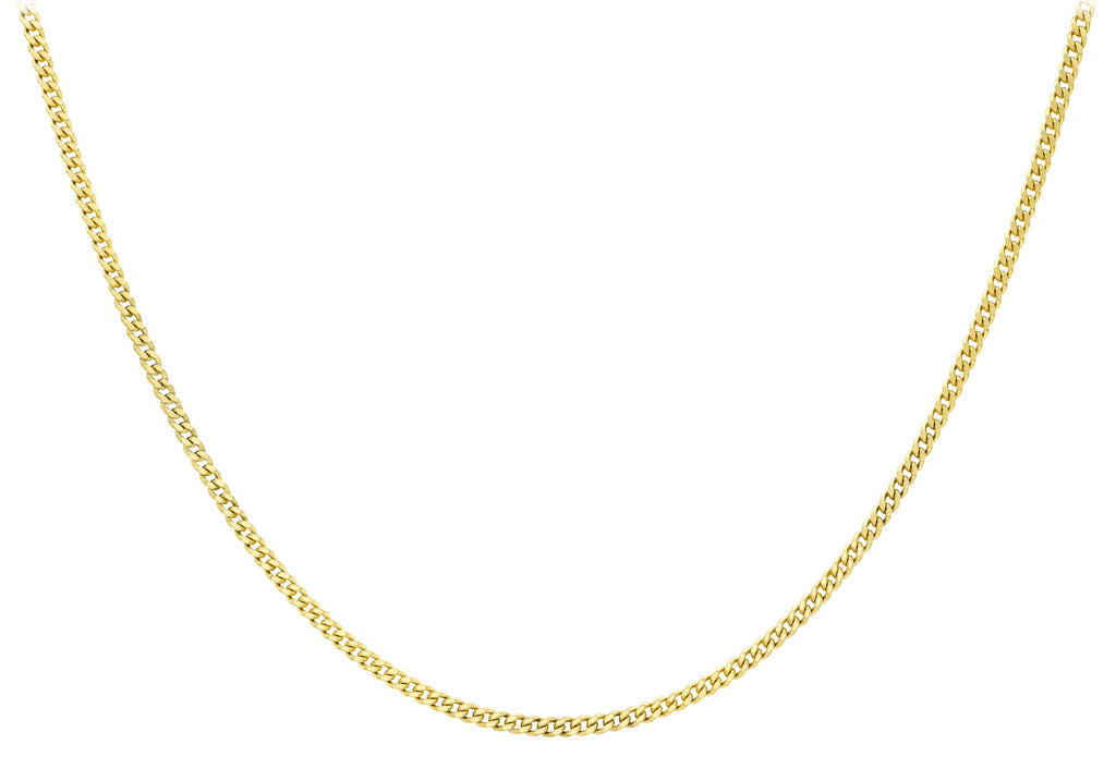 9K Yellow Gold 30 Diamond Cut Adjustable Curb Chain 41cm-46cm Necklace 9K Gold Jewellery   