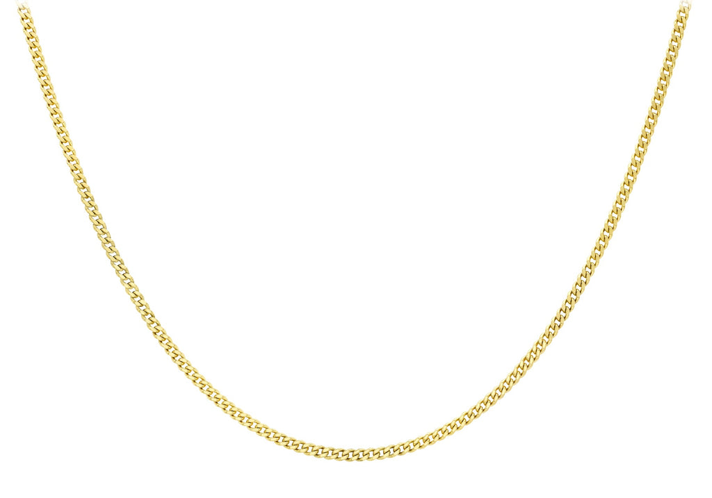 9K Yellow Gold 30 Diamond Cut Adjustable Curb Chain 46cm-51cm Necklace 9K Gold Jewellery   