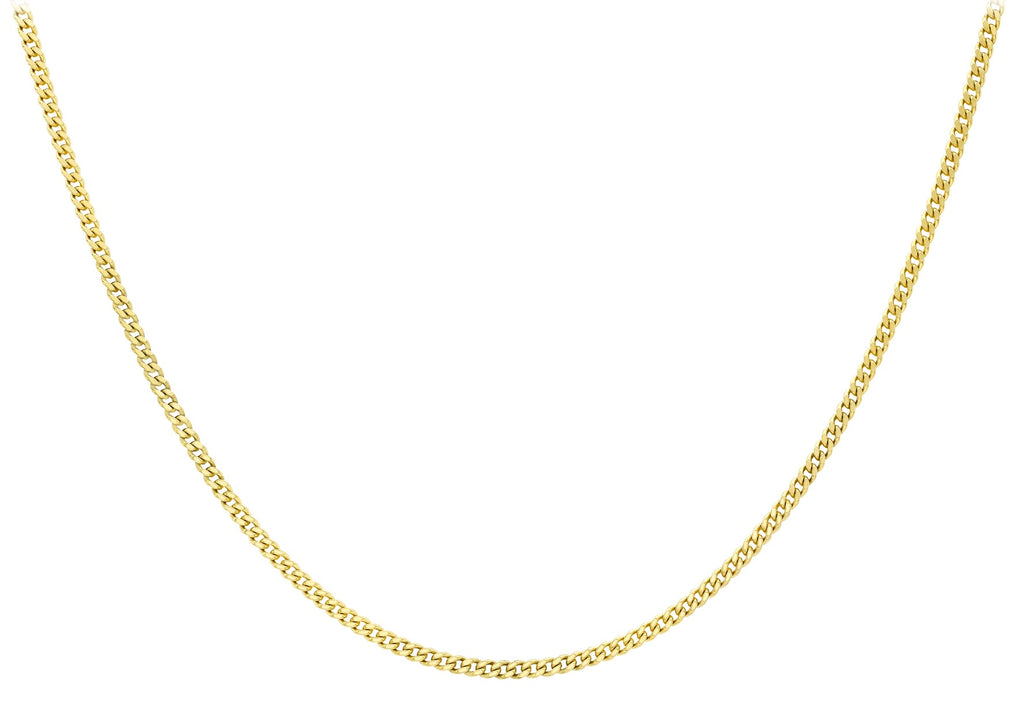 9K Yellow Gold 40 Diamond Cut Curb Chain 46cm Necklace 9K Gold Jewellery   