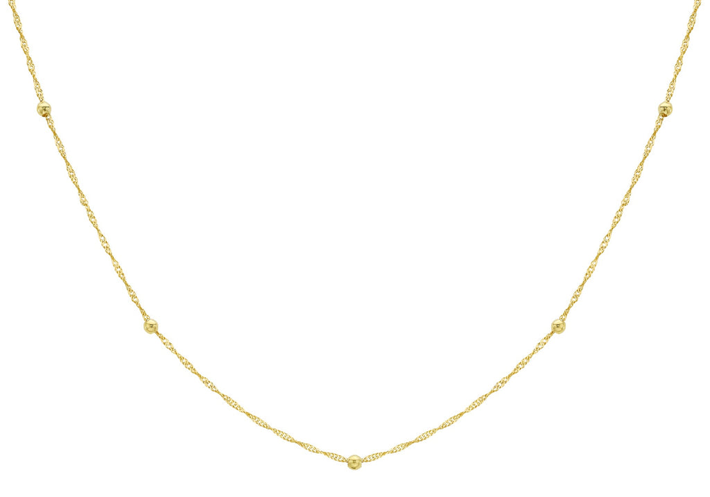 9K Yellow Gold Solid Ball Twist Necklace 45cm Necklace 9K Gold Jewellery   