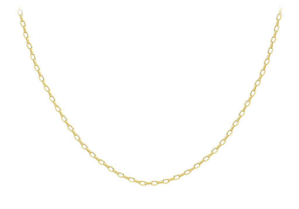 9K Yellow Gold Oval Belcher Necklace 50cm Necklace 9K Gold Jewellery   