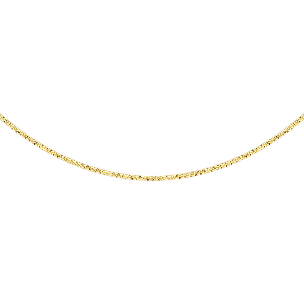 9K Yellow Gold 22 Diamond Cut Box Chain 45cm Necklace 9K Gold Jewellery   