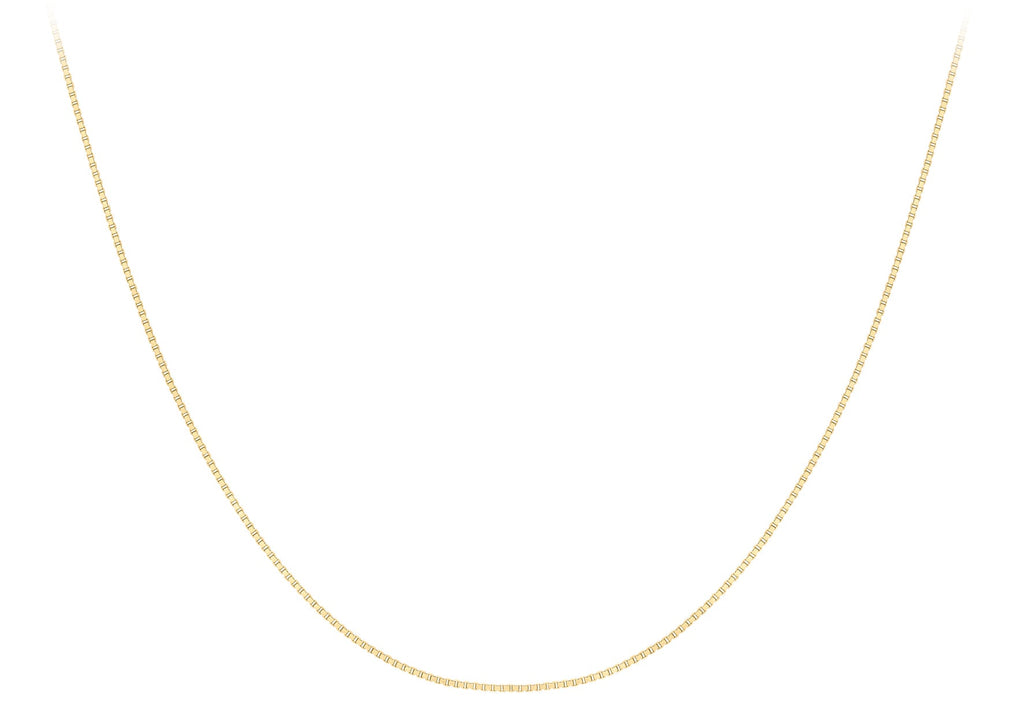 9K Yellow Gold Solid Venetian Box Chain 40-45cm Necklace 9K Gold Jewellery   
