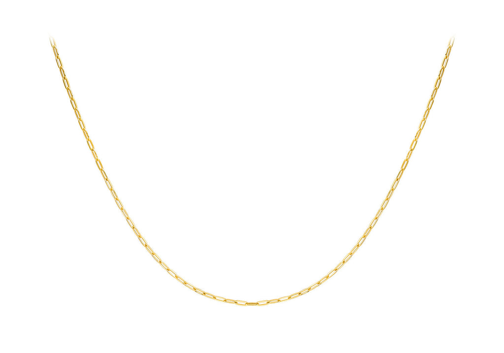 9K Yellow Gold Paper Chain Necklace 50 cm Necklace 9K Gold Jewellery   