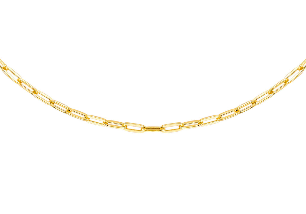 9K Yellow Gold Paper Chain Necklace 50 cm Necklace 9K Gold Jewellery   