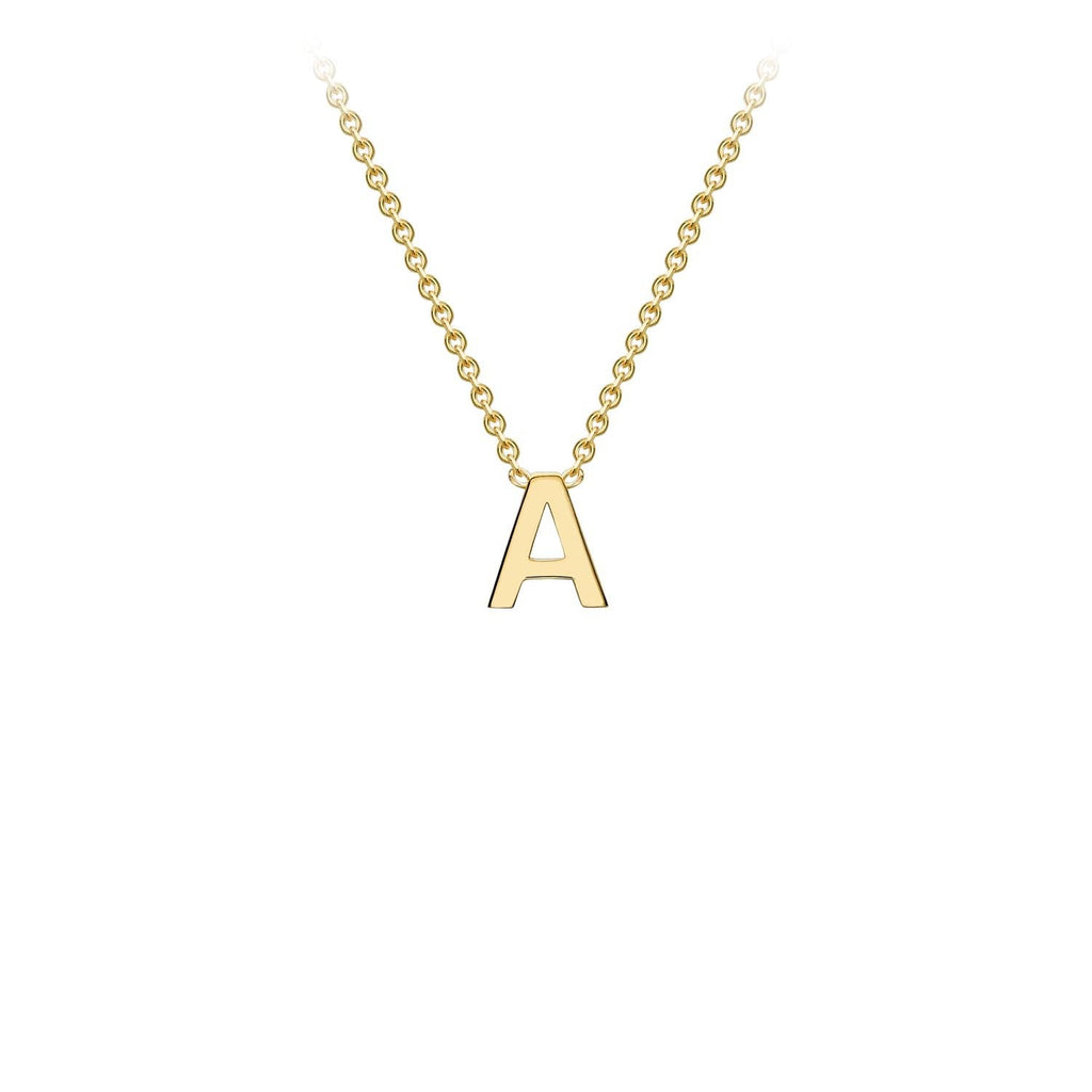 9K Yellow Gold 'A' Initial Adjustable Letter Necklace 38/43cm Necklace 9K Gold Jewellery   